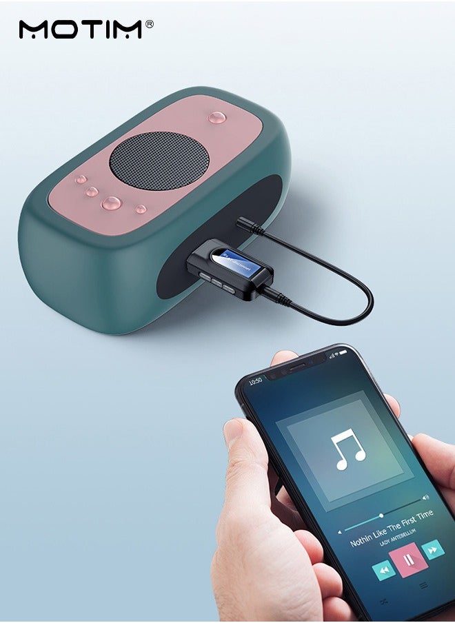 USB Bluetooth 5.0 Wireless Adapter, LCD Display, 2 IN 1 Audio Transmitter Aux Receiver Transceiver, Power by USB for Desktop Laptop Computer, TV, Projector (Transmit Mode)/Speaker, Headphone (Receive Mode)