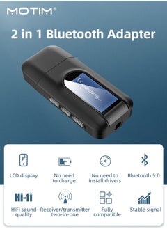 Motim USB 5.0 Bluetooth Wireless Adapter, LCD Display Audio Transmitter Aux Receiver 2 in 1 Transceiver, Power by USB for PC, TV, Projector (Transmit Mode)/Speaker, Headphone (Receive Mode)  - Image 3