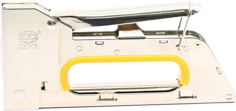 Fis Heavy Duty Metal Stapler Gun Tacker Staples used 23/6,23/8,23/10,24/6 mm Color Silver/Yellow -FSSFNGT-12 - Image 1