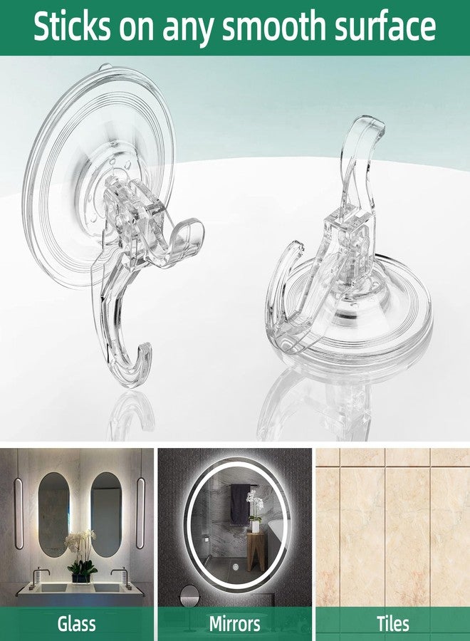 Goabroa Suction Cup Hooks, 6 Pack Clear Window Suction Cups with Hooks, Reusable Wreath Hangers for Front Door, Glass, Bathroom, Kitchen, Home Decor - Image 2