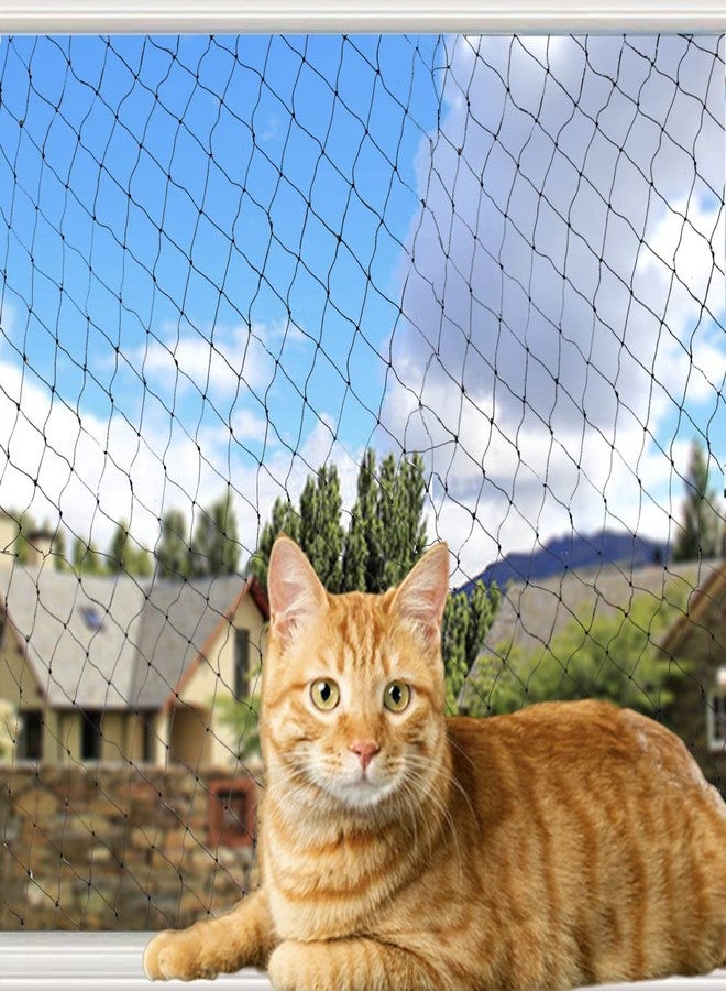 Piowet Cat Balcony Rail Net Cat Anti-Fall Netting Pet Balcony Mesh Fence Net Dog Fence Nets Black Nylon Pets Anti-Fall Mesh Fence, 10 x 20ft - Image 1