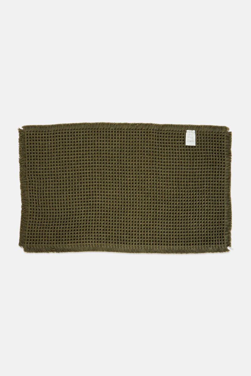 YOTO Waffle Bath Mat, Olive - Image 2