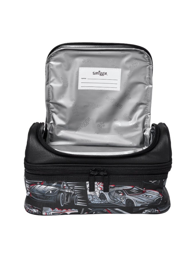Smiggle Black Sports Car Double Layer Lunch Bag Large Capacity Lunch Bag - Image 3