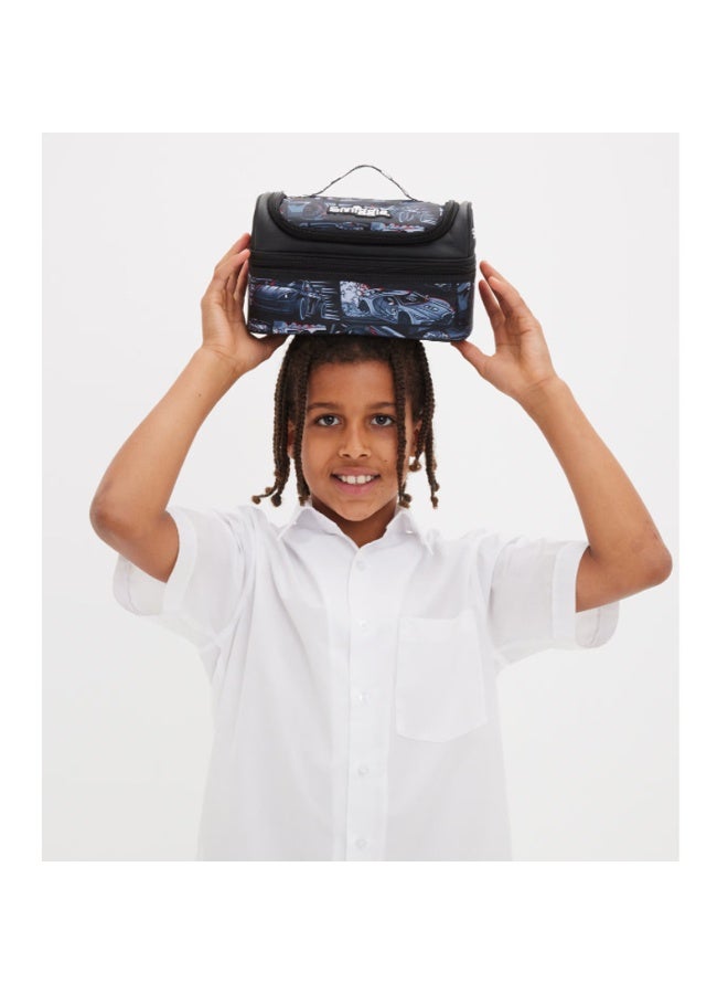 Smiggle Black Sports Car Double Layer Lunch Bag Large Capacity Lunch Bag - Image 2