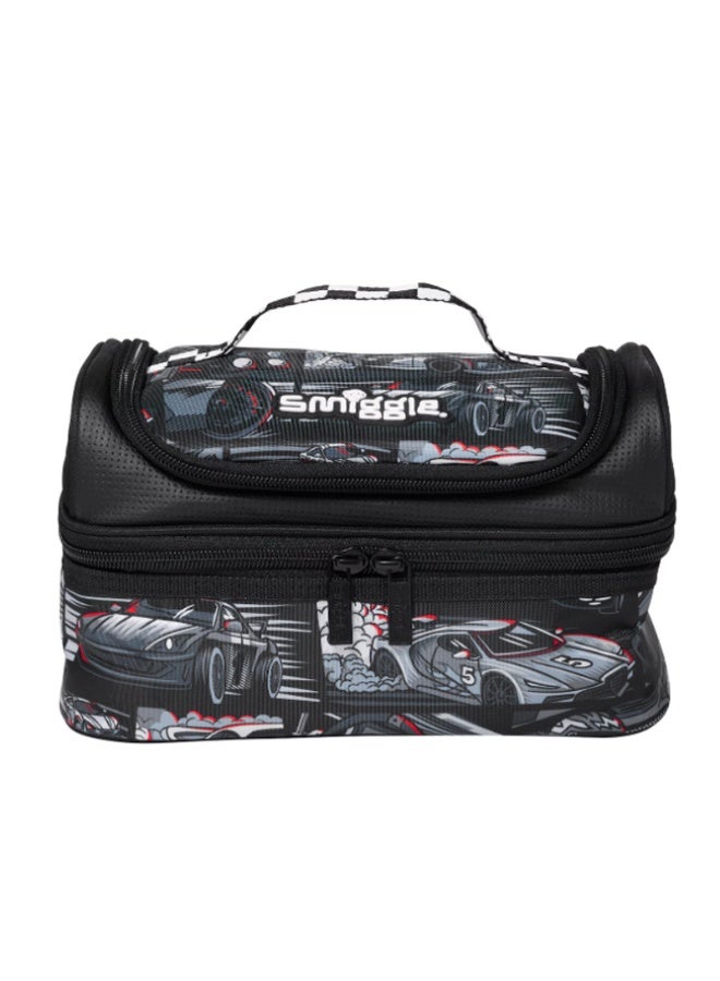 Smiggle Black Sports Car Double Layer Lunch Bag Large Capacity Lunch Bag - Image 1