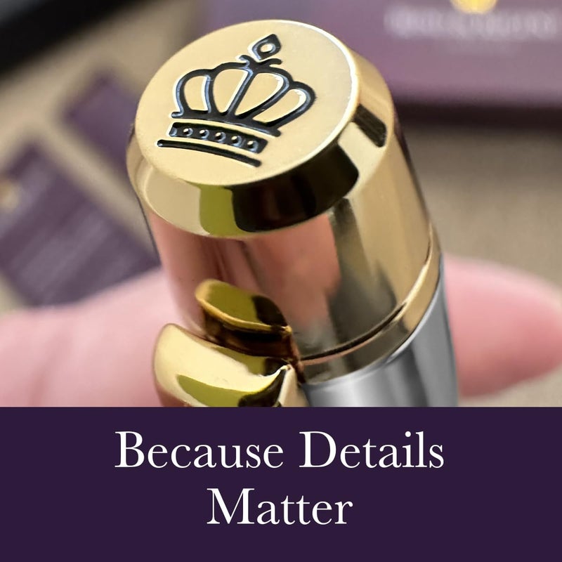 Bond & Regent 24 Karat Gold Luxury Rollerball Pen, Silver Chrome - Image 4