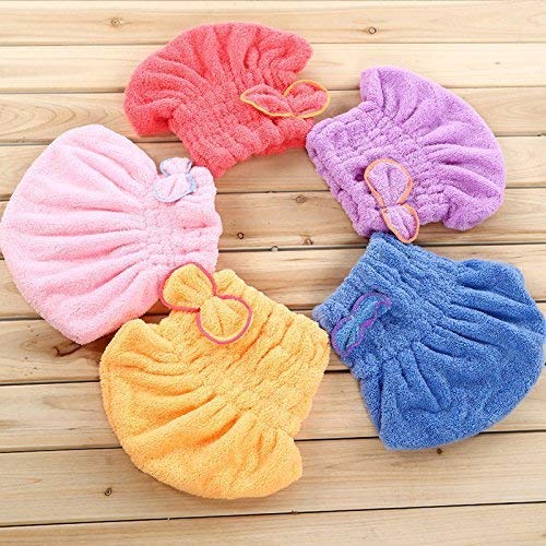 DRSM DRSM Womens Girls Ladys Magic Quick Dry Bath Hair Drying Towel Head Wrap Hat Makeup Cosmetics Cap Bathing Tool Random Color - Image 3