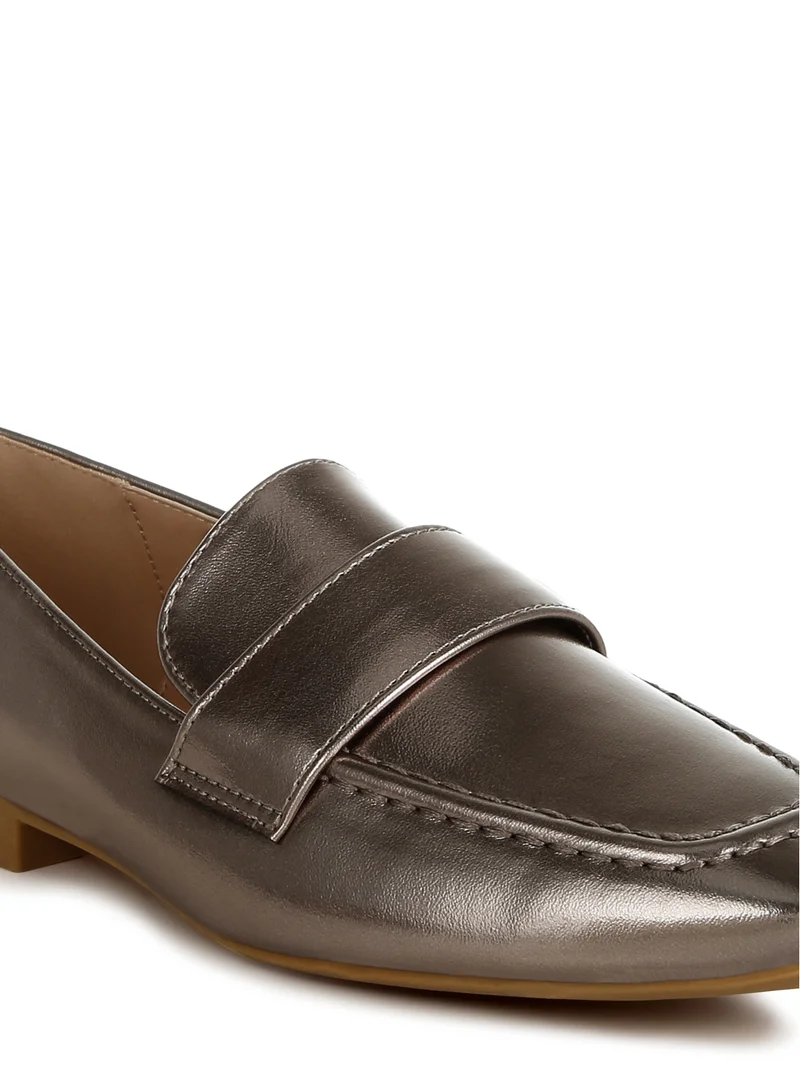 London Rag Flat Heel Loafers in Pewter