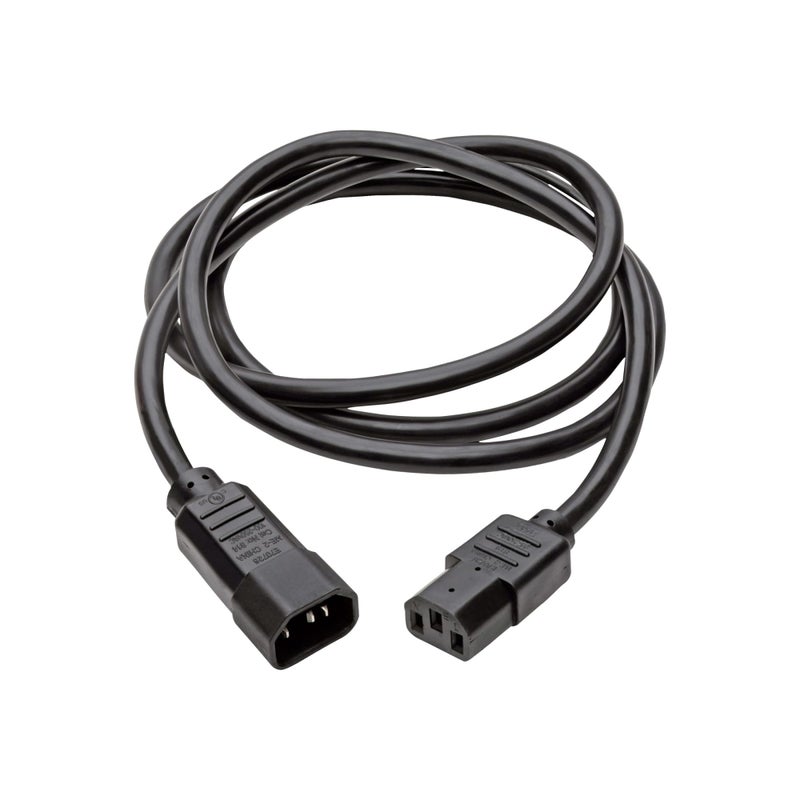 Tripp Lite كابل تمديد طاقة ثقيل من تريبي لايت 15A، 14AWG (IEC-320-C14 إلى IEC-320-C13) بطول 6 أقدام (P005-006) ، أسود - Image 1