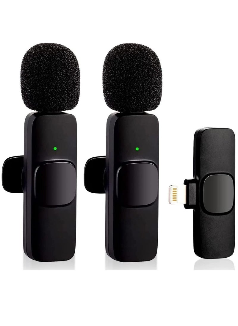 Wireless Microphone for iPhone iPad- Plug-Play Wireless Lavalier Mic with 2 Microphone for Phone Video Recording- Interview- Vlog- Auto Sync and Noise Reduction- 2.4G - Image 1