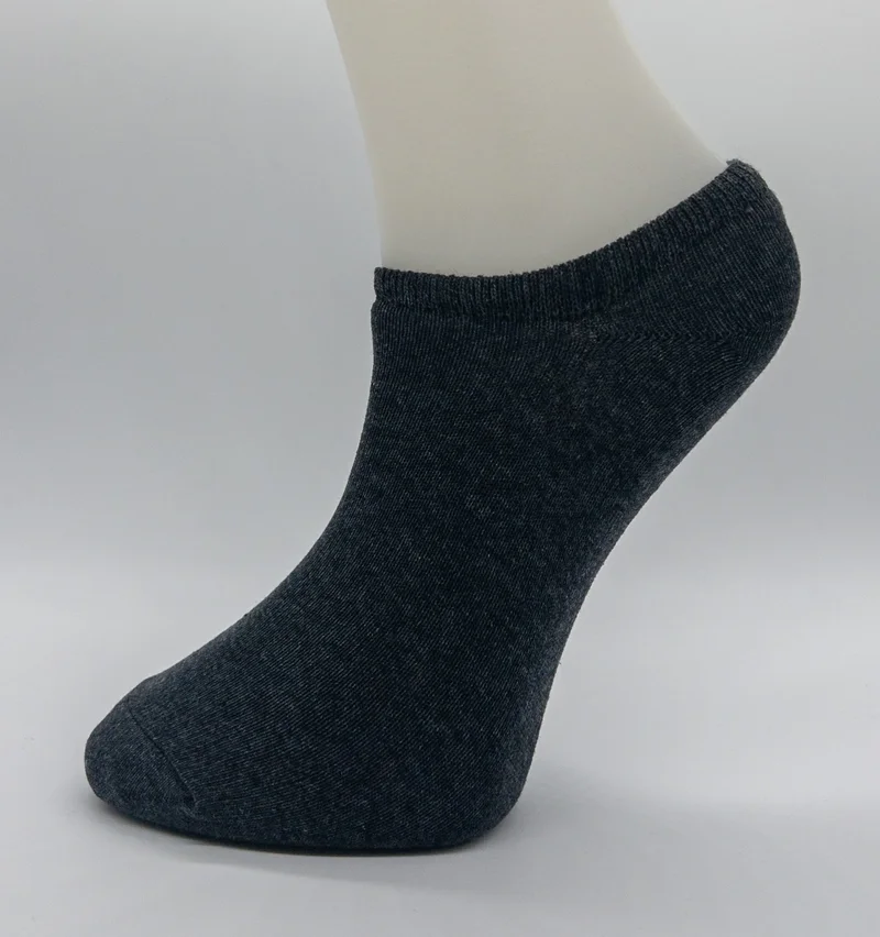 Ciho Socks Men's Basic 12 Pairs Black Smoked Gray Color Booties Socks