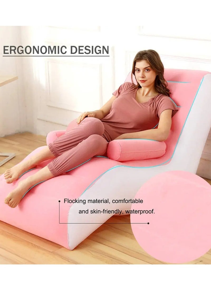 Generic - S-Shaped Inflatable Sofa Lounge Chair, Foldable Outdoor Living Room Super Soft Lazy Sofa, Suitable for Camping, Games, Reading (Multicolour) - Image 1