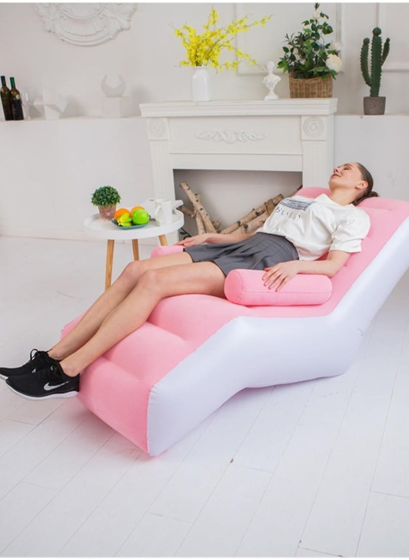 Generic - S-Shaped Inflatable Sofa Lounge Chair, Foldable Outdoor Living Room Super Soft Lazy Sofa, Suitable for Camping, Games, Reading (Multicolour) - Image 1