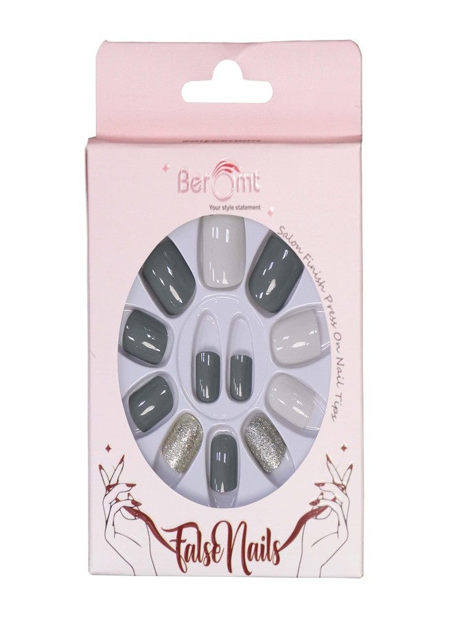 Beromt Prress On Nails Set Of Full Fake Nails For Bridal And Party False Nails - BFN702BPN - Image 4