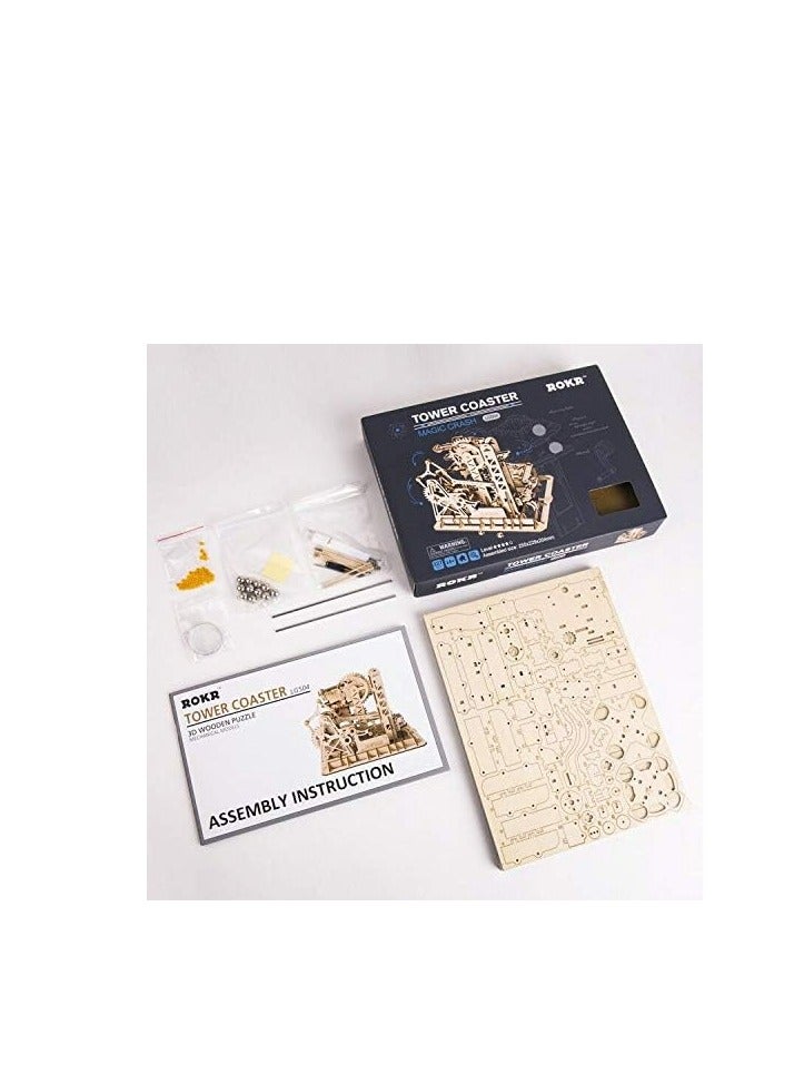 روبوتايم ROKR الرخام متسلق القلعة الرخام تشغيل LG504 ، الجمعية الدماغ دعابة 3D لغز خشبي DIY بناء نموذج الحرف اليدوية مجموعات ، هدايا فريدة من نوعها وديكور المنزل للمراهقين أو البالغين - Image 3