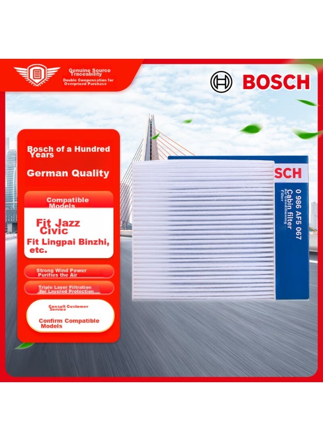 Bosch Single-effect Air Conditioning Filter 5067 For Honda Cr-v, Accord, Civic, Vezel, Fit, Lingpai, Avancier, Breeze, Xiangge, Ur-v - Image 1