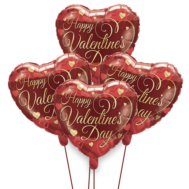 Party Propz Party Propz Heart Shape Balloons 4 Pcs Happy Valentines Day Balloons 18 Inch Valentine Gift for Girlfriend Valentine Gift for Boyfriend Valentine Decoration Items Red Valentine BalloonsFoil - Image 1