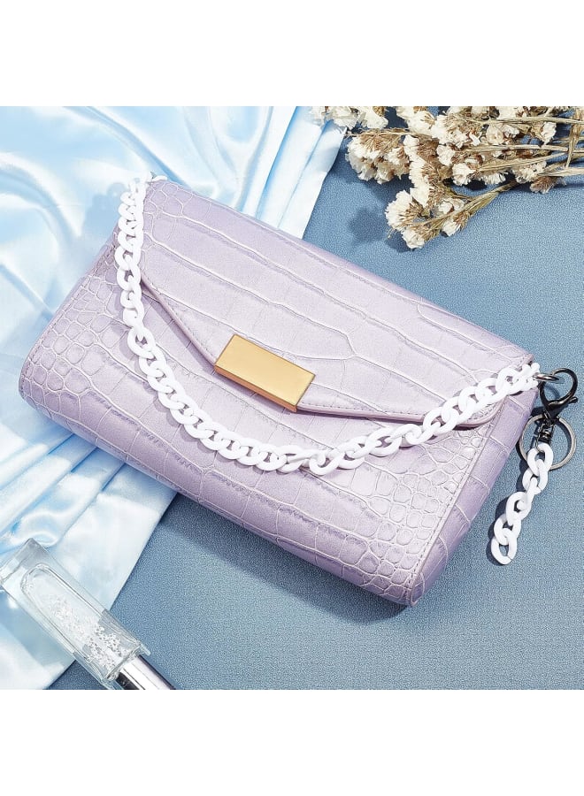Acrylic Linking Rings, 200pcs White Quick Link Connectors Open Linking Rings with 4pcs Metal Spring Gate Rings for DIY Purse Bag Eyeglass Chain Pocket Chain Jean Chains Making - Image 2