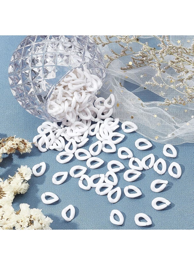Acrylic Linking Rings, 200pcs White Quick Link Connectors Open Linking Rings with 4pcs Metal Spring Gate Rings for DIY Purse Bag Eyeglass Chain Pocket Chain Jean Chains Making - Image 3