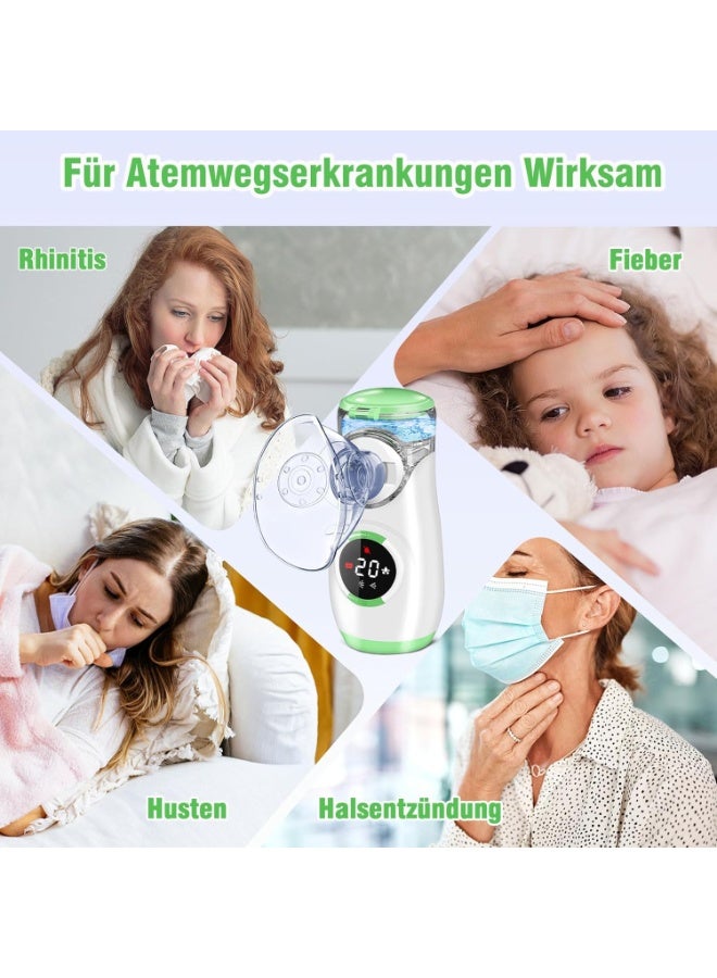 Digital Display Inhaler Nebuliser – Portable & Ultralight, For Adults & Children, With Mask & Mouthpiece - Image 2