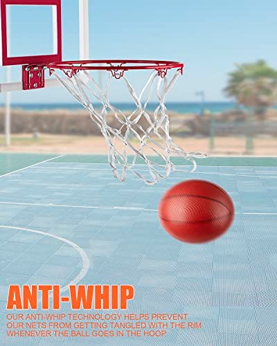 XXXYYY Mini Basketball Net Replacement 8 Loop [2 Pack], Small Replacement Net for Mini Basketball Hoop, for Indoor Door/Room Walls 8"-10.25" Hoop - White - Image 5
