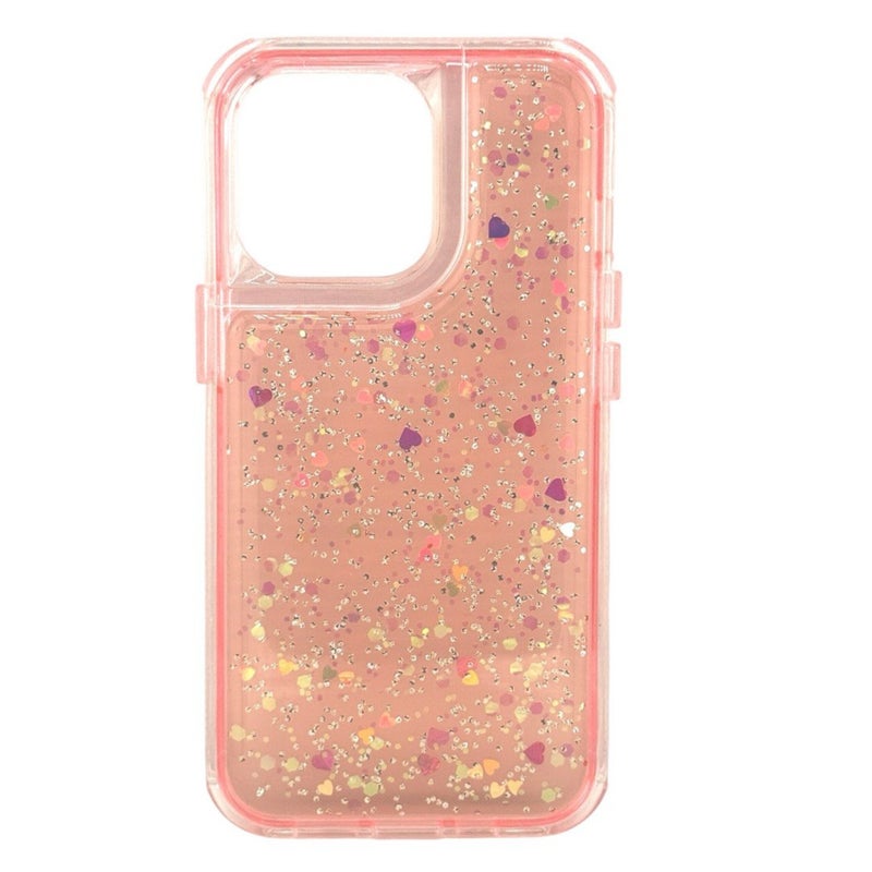 TEXOS CA-06 Sparkle Heart Glitter Phone Case for iPhone 14 - Image 1