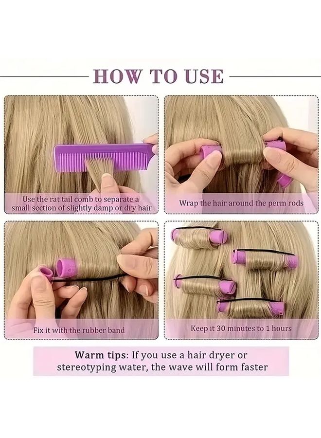 30 Pcs Manual Hair Curlers 0 35 Inch Cold Perm Rods Plastic Curling Tools With Cap For All Hair Types Unisex Easy To Use Durable Design Natural Look Styling Accessories - Image 4