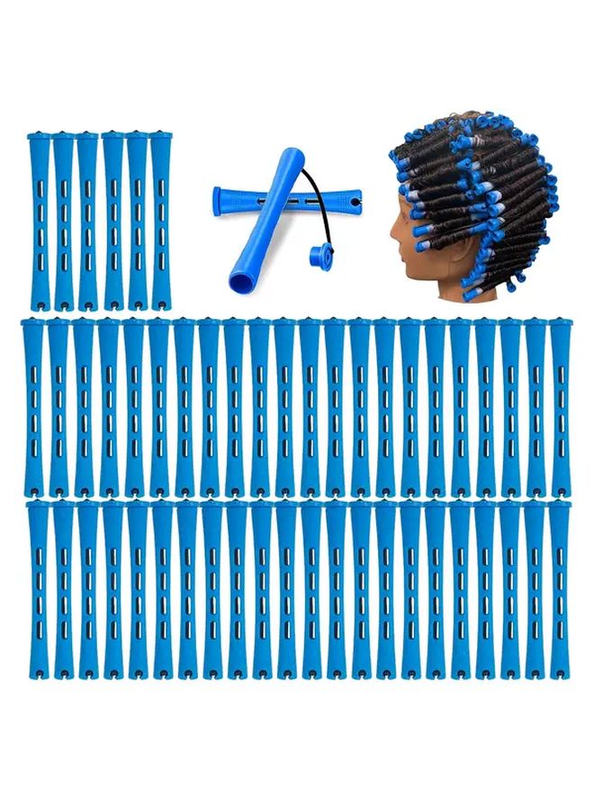 30 Pcs Manual Hair Curlers 0 35 Inch Cold Perm Rods Plastic Curling Tools With Cap For All Hair Types Unisex Easy To Use Durable Design Natural Look Styling Accessories - Image 1