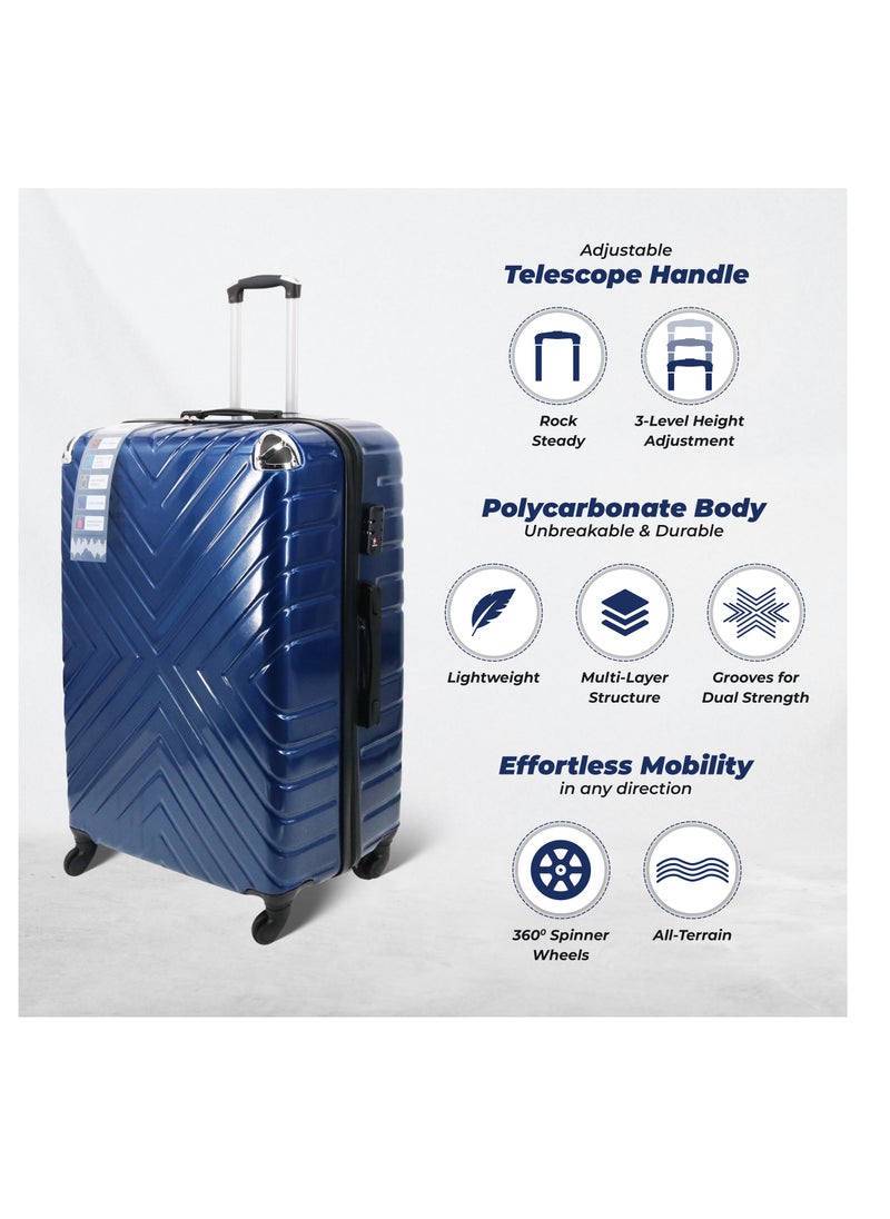 ENDLESS  Set Of 2 Luggage Trolleys - 55cm (Cabin) & 65cm (Check-In) Hardsided Suitcase With In-Built TSA Lock and Spinner Wheels | Material: Polycarbonate + ABS | Carry on Luggage  - Image 2