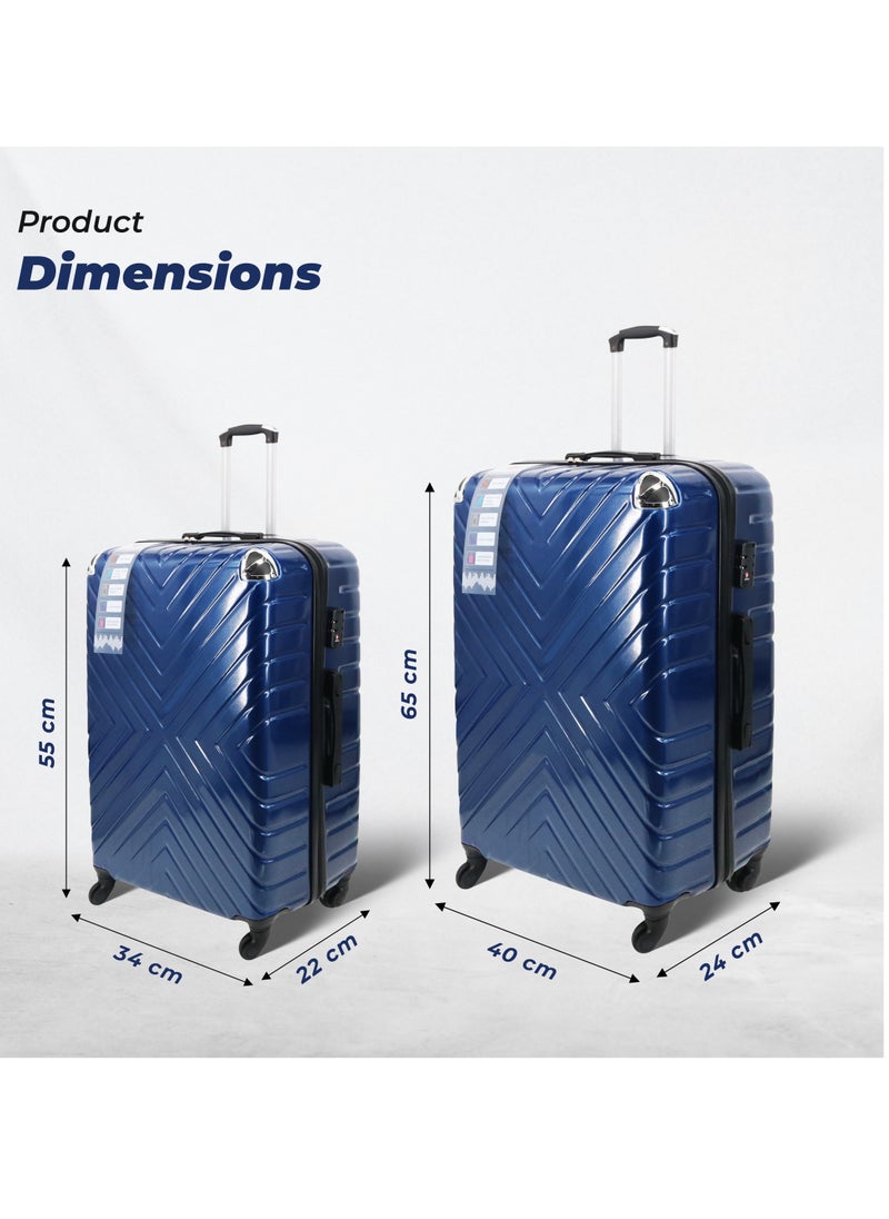 ENDLESS  Set Of 2 Luggage Trolleys - 55cm (Cabin) & 65cm (Check-In) Hardsided Suitcase With In-Built TSA Lock and Spinner Wheels | Material: Polycarbonate + ABS | Carry on Luggage  - Image 3