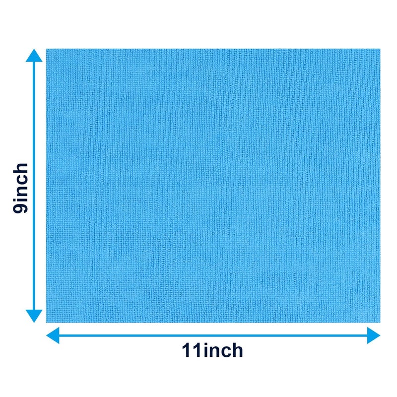 GLIMGLINT Shop Towel, 100 Pack Blue Microfiber Cleaning Cloth, Lint-Free, Ultra Absorbent Reusable Paper Towels for Home, Kitchen, Car, Garage or Shop, Cleaning Rags, 11" x 9" - Image 5