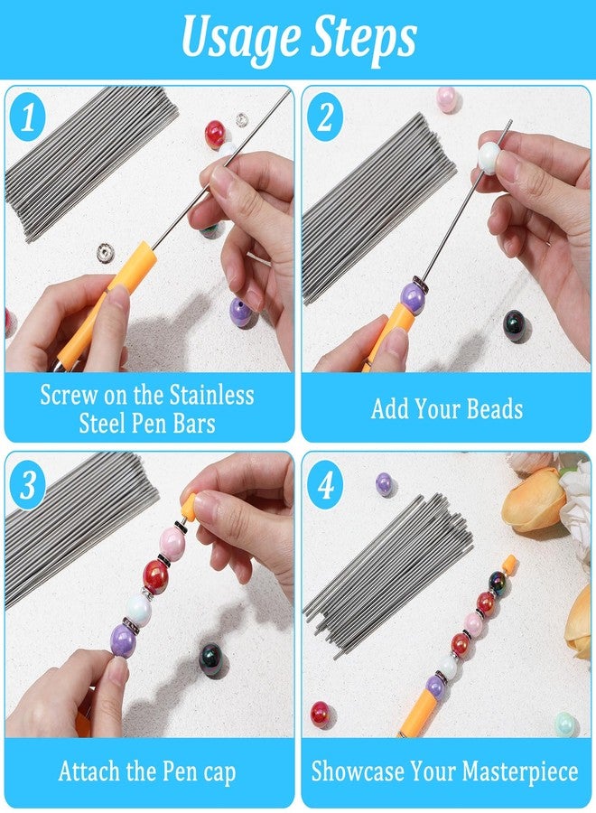 Shimmeroo 20PCS Pen Extenders for Beadable Pens Bulk, 4.6 Inch Stainless Steel DIY Beaded Pens Extender Rods, Replacement Beadpen Bar Extender Parts for Repair Craft Making Office Supplies Gifts - Image 3