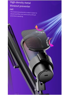 Furtey Gaming PC USB Microphone Podcast Condenser Mic with Boom Arm Pop Filter Mute Button for Streaming Twitch Online Chat RGB Computer Mic for PS4 PC Gamer Youtuber White  - Image 5