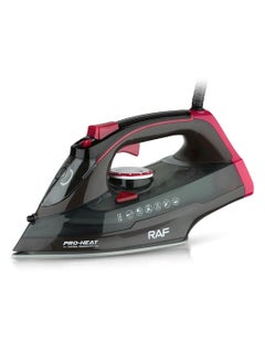 RAF Black Non-Stick Electric Steam Iron 2600W High Performance Iron for Perfect Clothes Model R.1249R Contains 320ML Water Storage  - Image 1