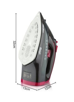 RAF Black Non-Stick Electric Steam Iron 2600W High Performance Iron for Perfect Clothes Model R.1249R Contains 320ML Water Storage  - Image 3