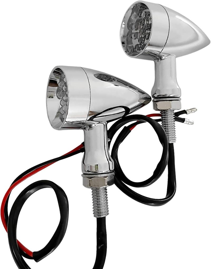 FATECIM Chrome Motorcycle LED Turn Signal Lights - Image 5