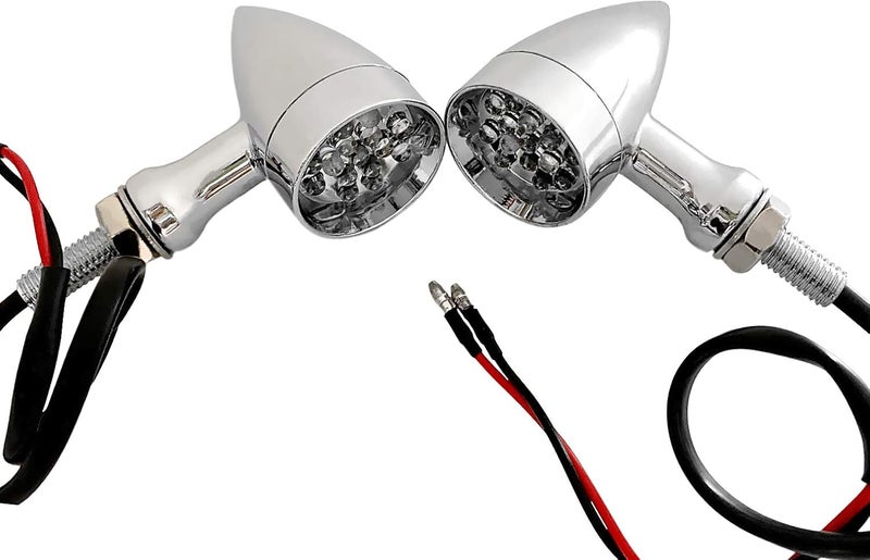 FATECIM Chrome Motorcycle LED Turn Signal Lights - Image 4