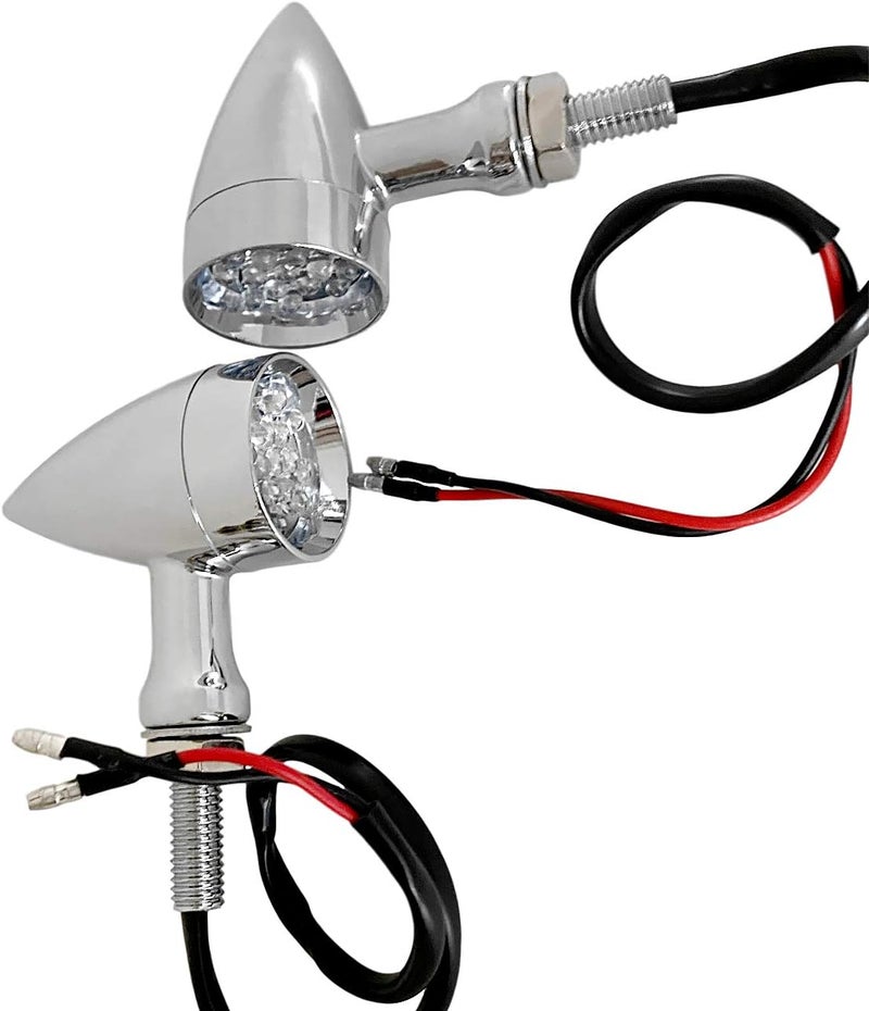 FATECIM Chrome Motorcycle LED Turn Signal Lights - Image 3