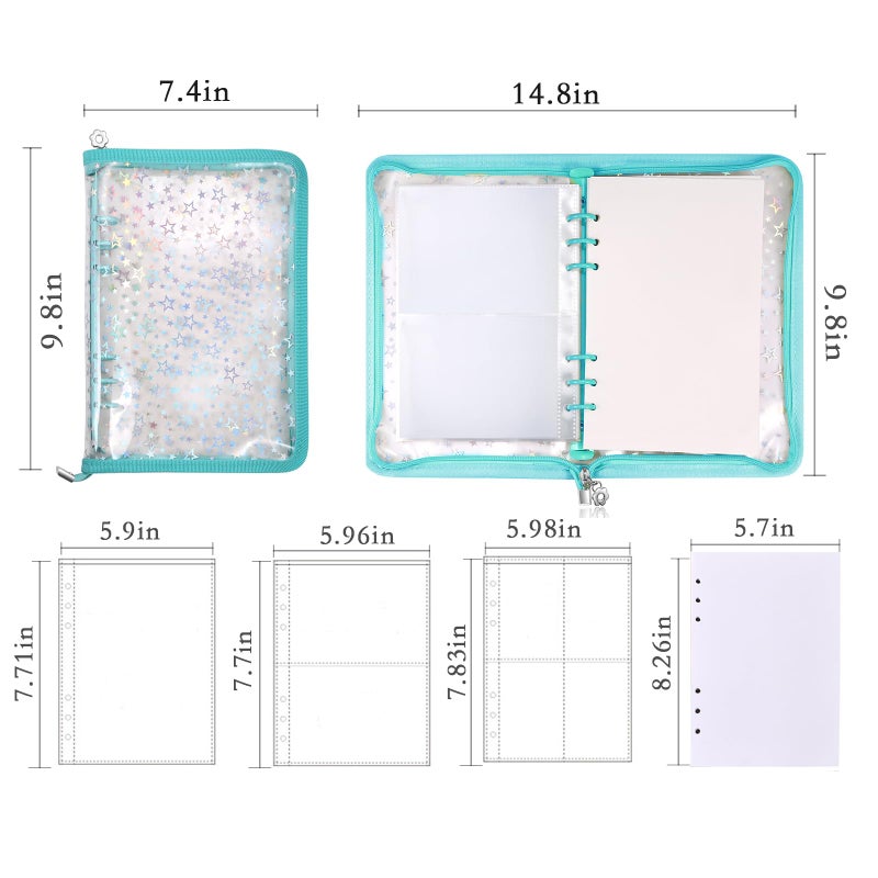 MUDOR 4 in 1 Sticker Storage Organizer, Binder with Storage Sleeves and Release Paper, Reusable Sticker Collecting Book Album Holder, A5 Blank Container Organizer - Image 2
