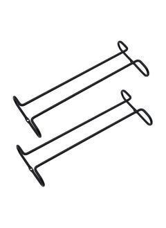 Y&D Wine Glass Racks Wall Mounted Stainless Steel Hanging Rack Under Cabinet Stemware for Kitchen Bar Pub Black 2 Pack  - Image 1