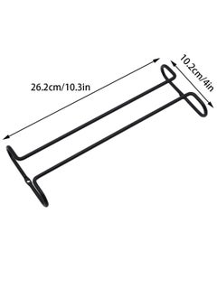 Y&D Wine Glass Racks Wall Mounted Stainless Steel Hanging Rack Under Cabinet Stemware for Kitchen Bar Pub Black 2 Pack  - Image 2