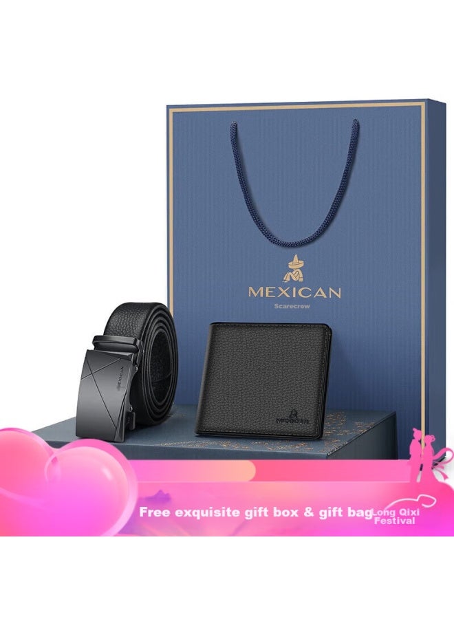 Scarecrow Men's Genuine Top-layer Leather Belt, Wallet Belt, High-end Gift Box, Qixi Valentine's Day Gift For Boyfriend - Image 1