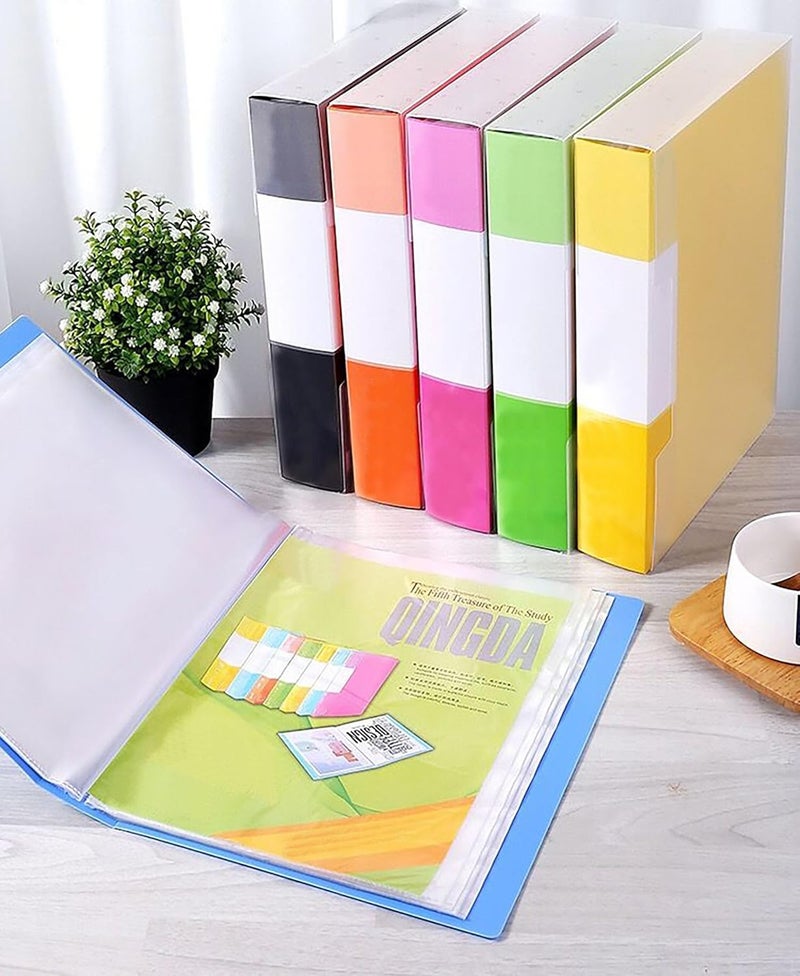 RONTENO A4 Display Presentation File Folder | Clear Pockets Art Plastic Sleeves Protectors Translucent Cover | 80 Pocket Document Binders | Portfolio File Folder for Home, School, Office Set of Two - Image 3