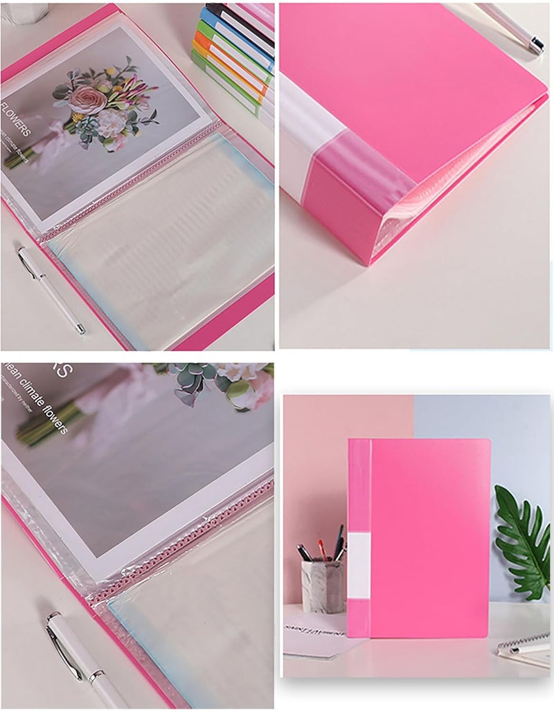 RONTENO A4 Display Presentation File Folder | Clear Pockets Art Plastic Sleeves Protectors Translucent Cover | 80 Pocket Document Binders | Portfolio File Folder for Home, School, Office Set of Two - Image 5