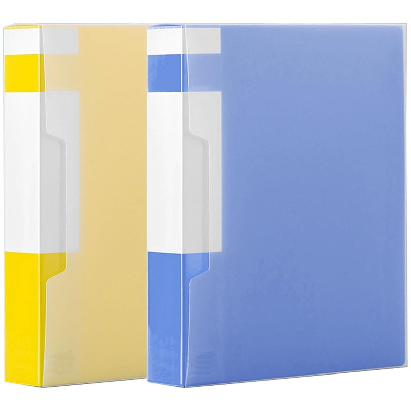 RONTENO A4 Display Presentation File Folder | Clear Pockets Art Plastic Sleeves Protectors Translucent Cover | 80 Pocket Document Binders | Portfolio File Folder for Home, School, Office Set of Two - Image 1