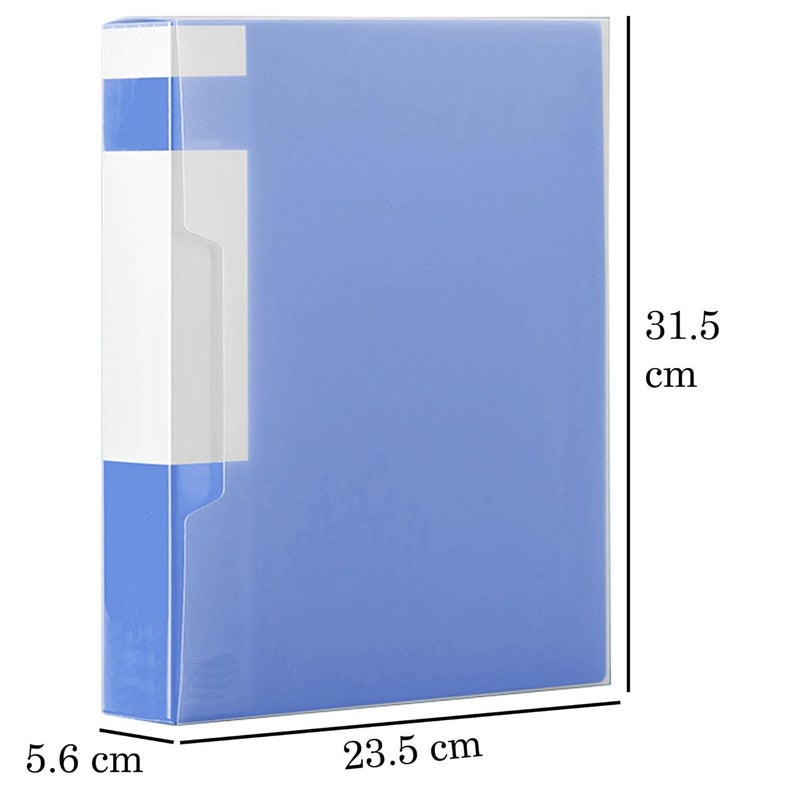 RONTENO A4 Display Presentation File Folder | Clear Pockets Art Plastic Sleeves Protectors Translucent Cover | 80 Pocket Document Binders | Portfolio File Folder for Home, School, Office Set of Two - Image 2