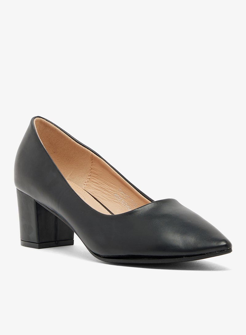 Spot-On Block Heeled Pointed Pump - Image 2