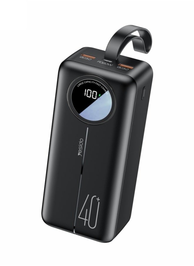 Yesido YP43 40000mAh Dual USB + Type-C Digital Display Fast Charging Power Bank(Black)