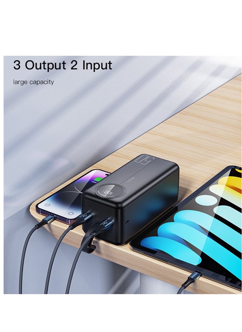 Yesido YP43 40000mAh Dual USB + Type-C Digital Display Fast Charging Power Bank(Black)