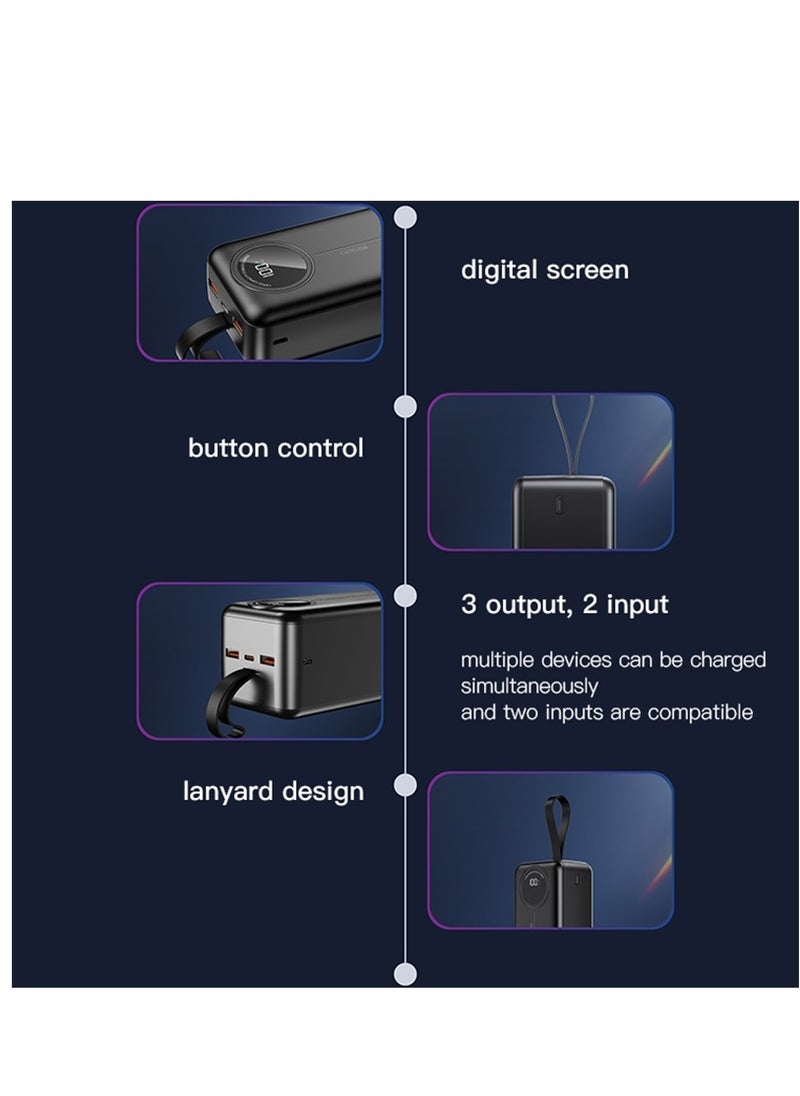 Yesido YP43 40000mAh Dual USB + Type-C Digital Display Fast Charging Power Bank(Black)